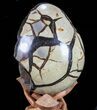 Septarian Dragon Egg Geode - Black Crystals #73777-3